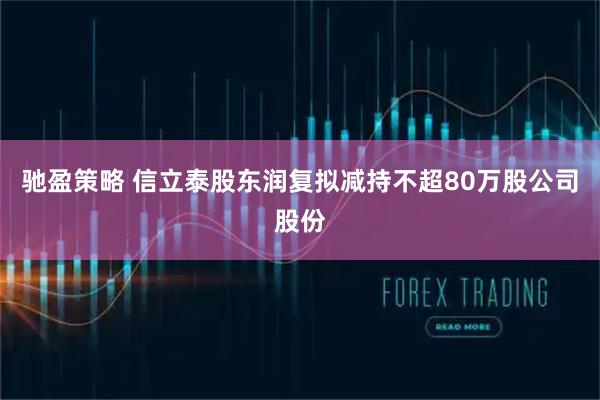 驰盈策略 信立泰股东润复拟减持不超80万股公司股份